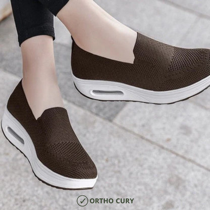 Ortho Cury - Baskets confort femme Marron