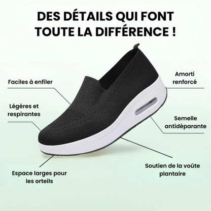 Ortho Cury - Baskets confort femme Gris