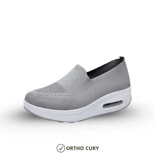 Ortho Cury - Baskets confort femme Gris