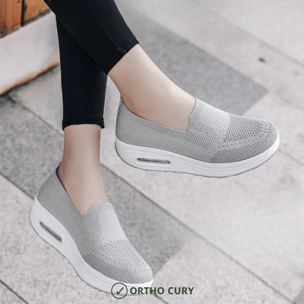 Ortho Cury - Baskets confort femme Bleu