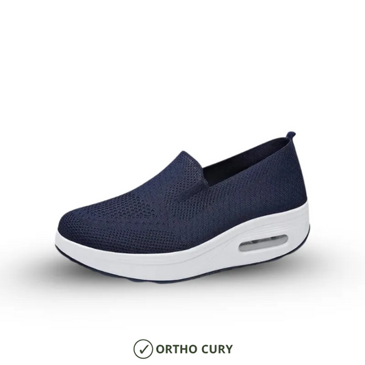 Ortho Cury - Baskets confort femme Bleu