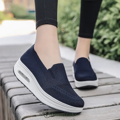 Ortho Cury - Baskets confort femme Bleu