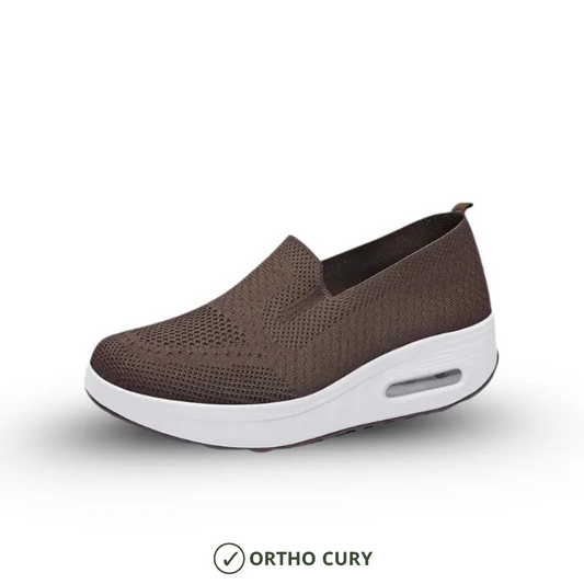 Ortho Cury - Baskets confort femme Marron